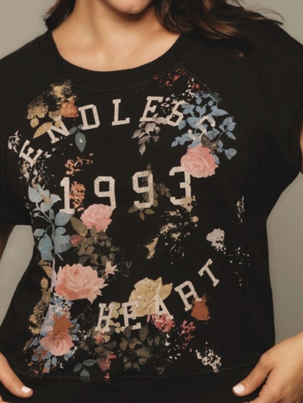 Anthropologie Graphic Muscle Top 'Endless Heart' Size Medium